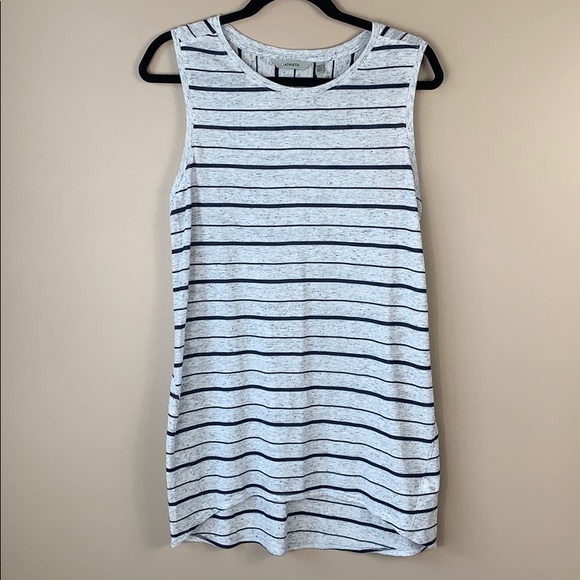Athleta Tops - Athleta gray and navy striped tank sz med